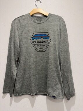 Patagonia Men’s Long Sleeved Capilene Cool Daily Graphic Shirt Grey Medium